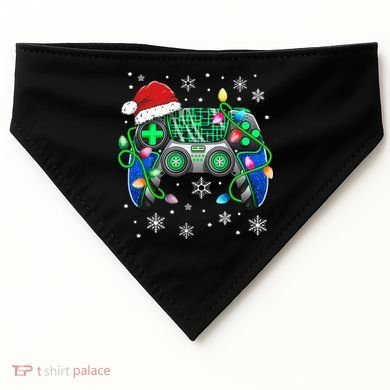 Video Game Controller Christmas Santa Hat Gamer USA-Made Doggie Bandana