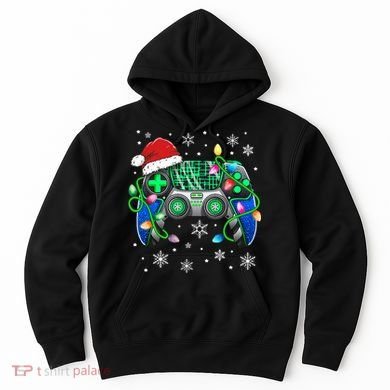 Video Game Controller Christmas Santa Hat Gamer Hoodie