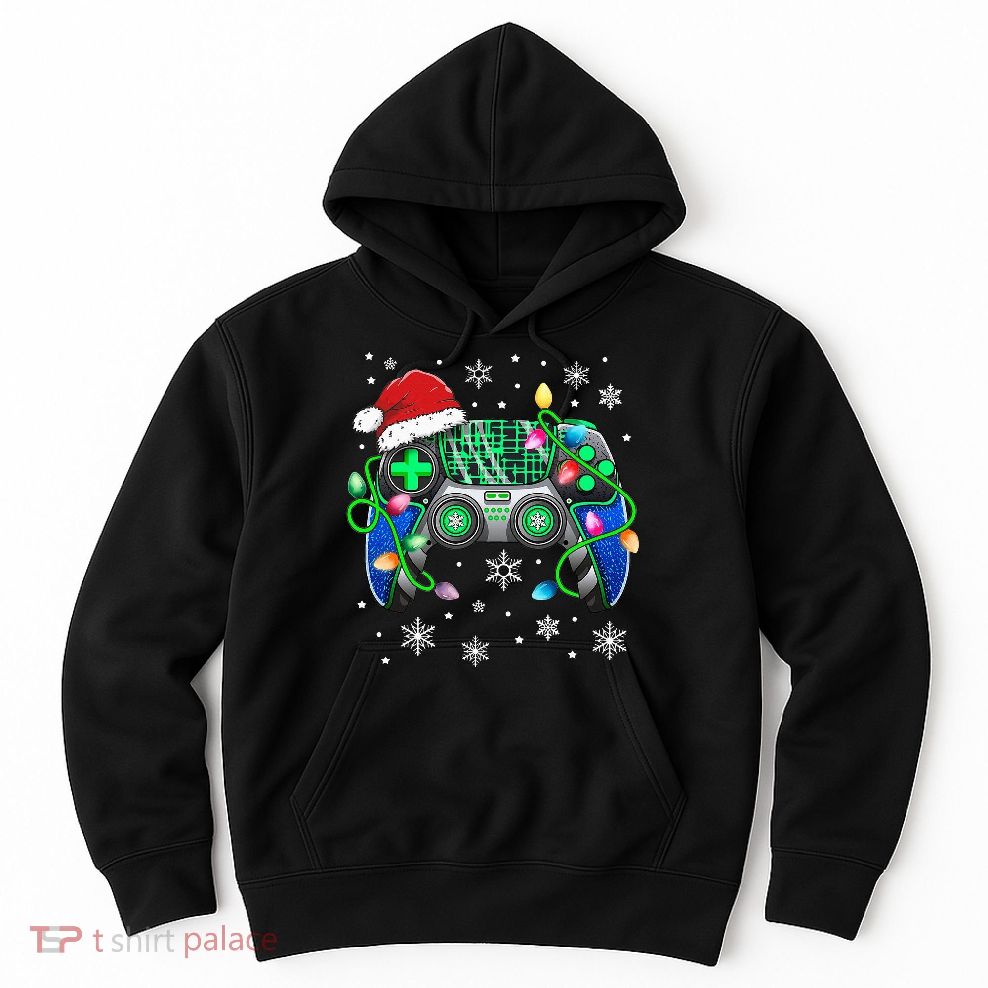 Video Game Controller Christmas Santa Hat Gamer Hoodie