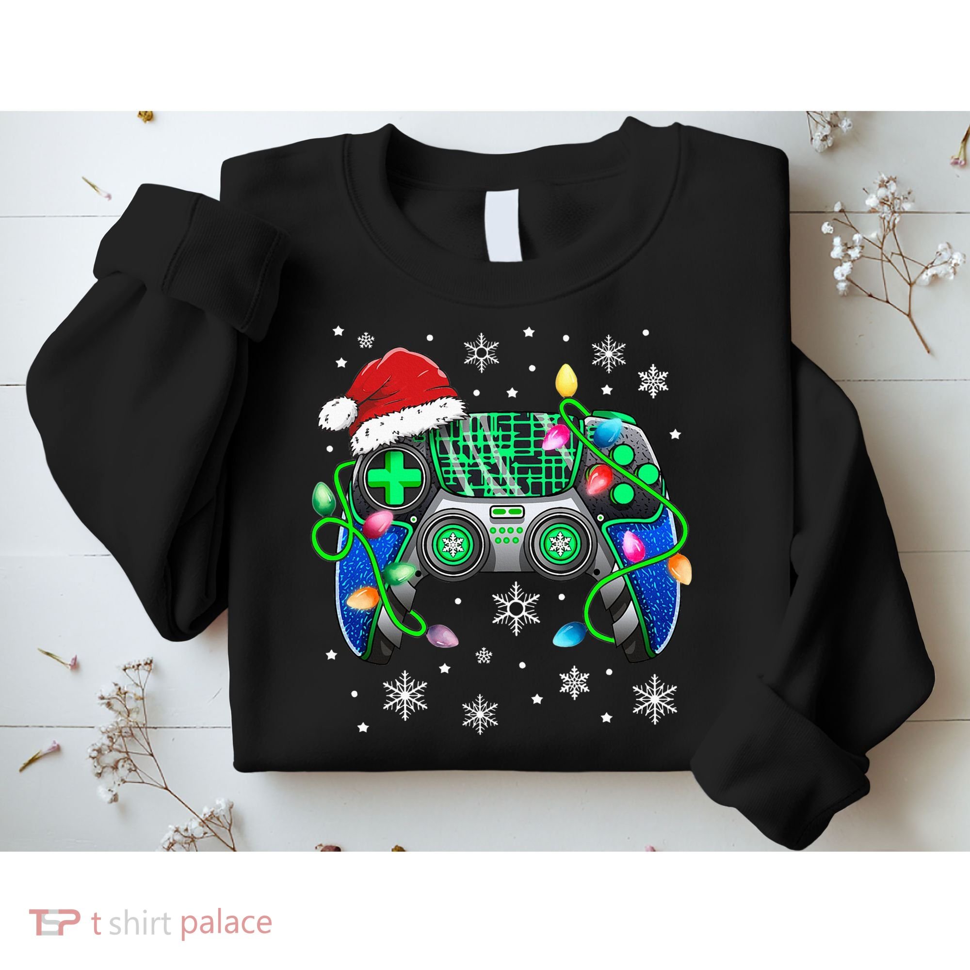 Video Game Controller Christmas Santa Hat Gamer Sweatshirt