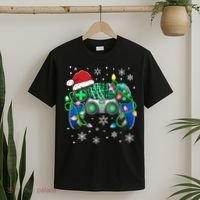 Video Game Controller Christmas Santa Hat Gamer T-Shirt thumb 2
