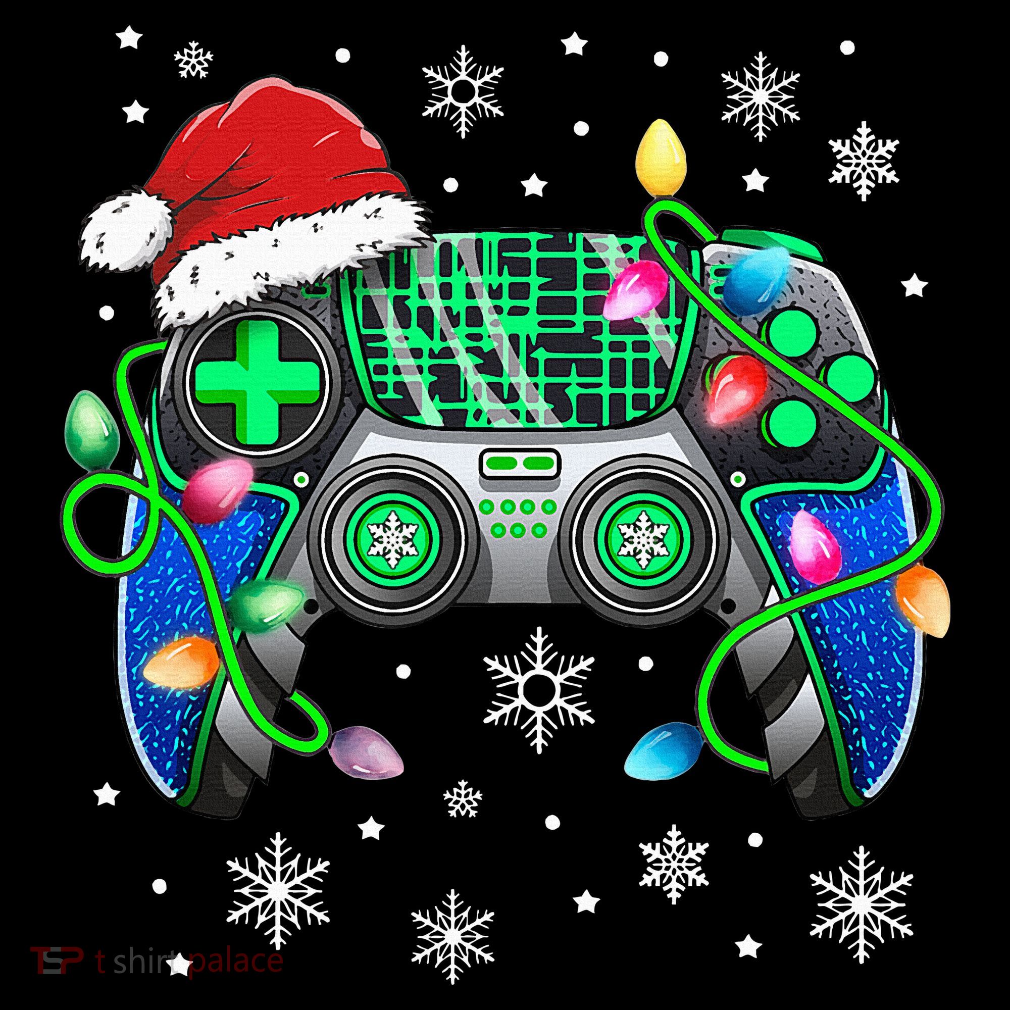 Video Game Controller Christmas Santa Hat Gamer T-Shirt