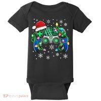 Video Game Controller Christmas Santa Hat Gamer Baby Bodysuit thumb 0