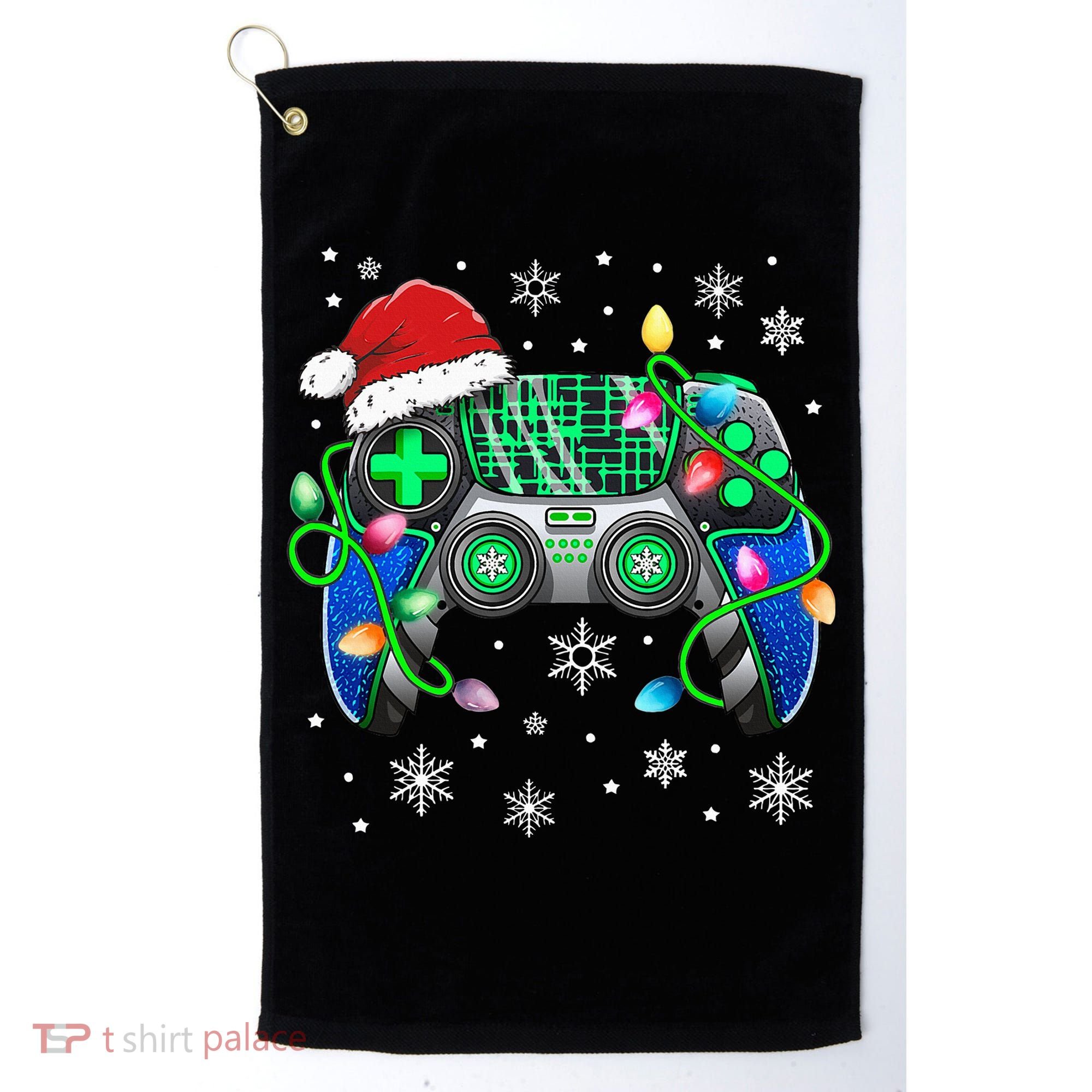 Video Game Controller Christmas Santa Hat Gamer Golf Towel