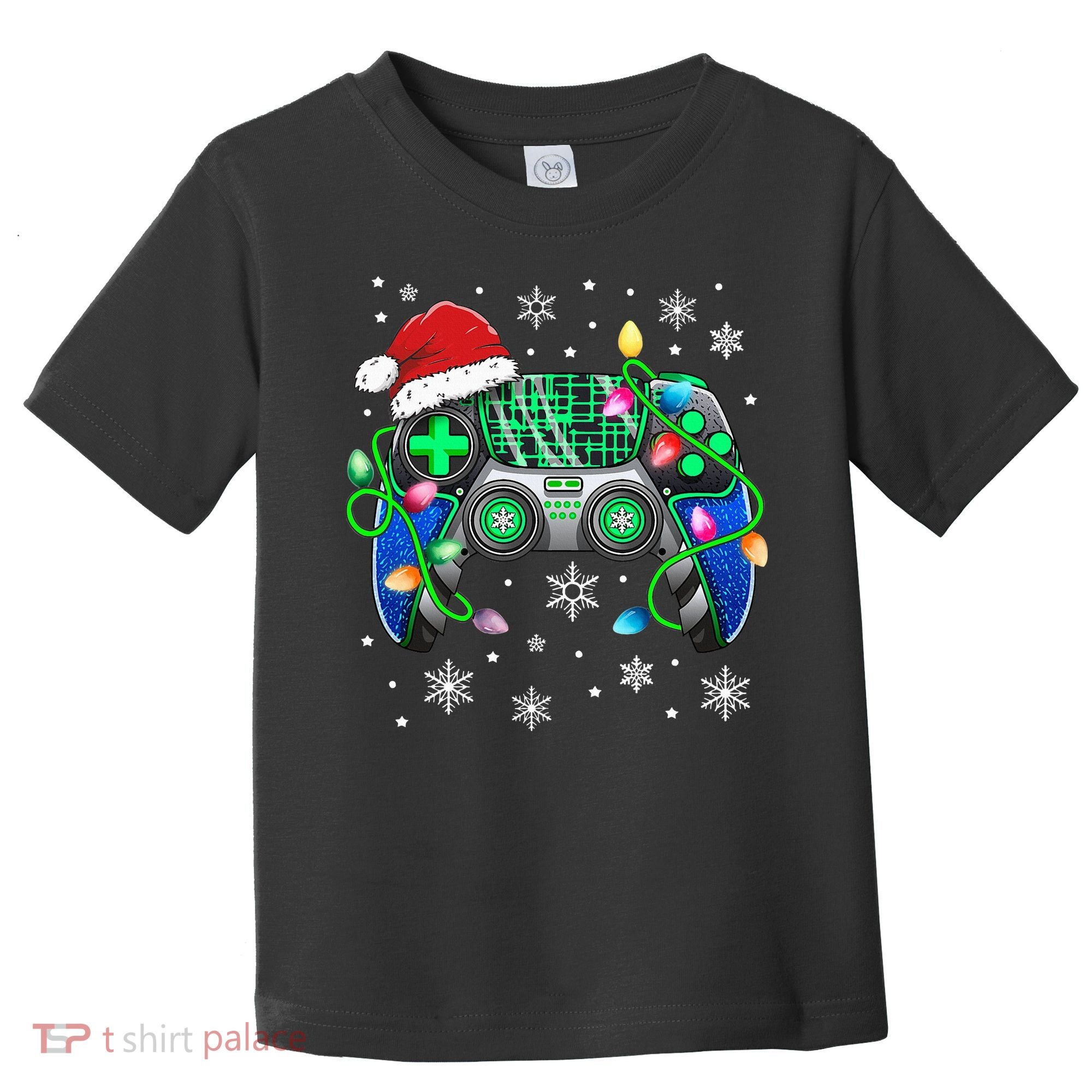 Video Game Controller Christmas Santa Hat Gamer Toddler T-Shirt