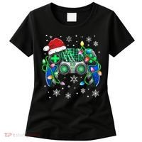 Video Game Controller Christmas Santa Hat Gamer Women's T-Shirt thumb 0