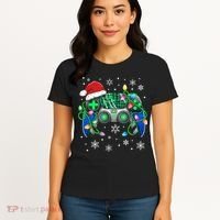 Video Game Controller Christmas Santa Hat Gamer Women's T-Shirt thumb 4