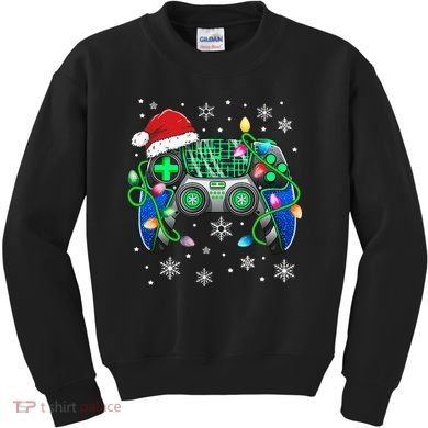 Video Game Controller Christmas Santa Hat Gamer Kids Sweatshirt