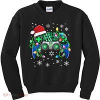 Video Game Controller Christmas Santa Hat Gamer Kids Sweatshirt thumb 0