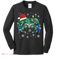 Video Game Controller Christmas Santa Hat Gamer Kids Long Sleeve Shirt thumb 0