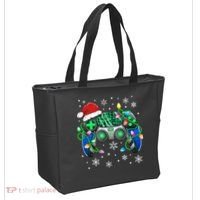 Video Game Controller Christmas Santa Hat Gamer Tote Bag thumb 2