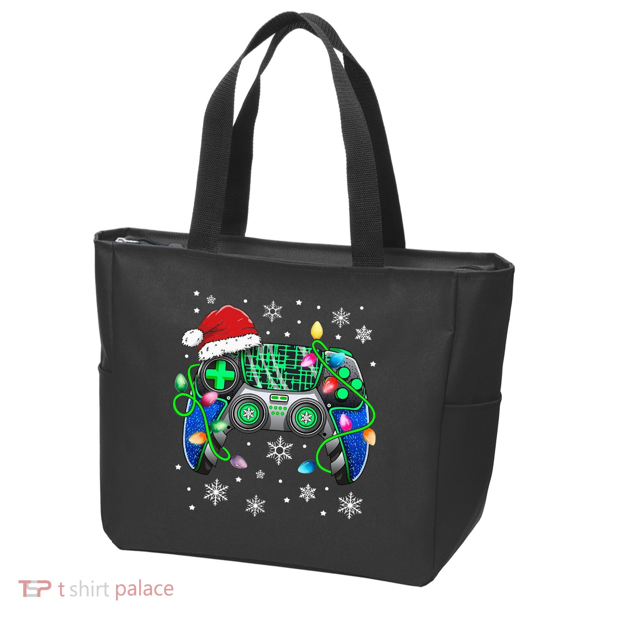 Video Game Controller Christmas Santa Hat Gamer Tote Bag