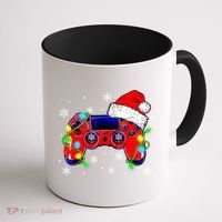Video Game Controller Christmas Santa Hat Gamer Cute Gift Coffee Mug thumb 1