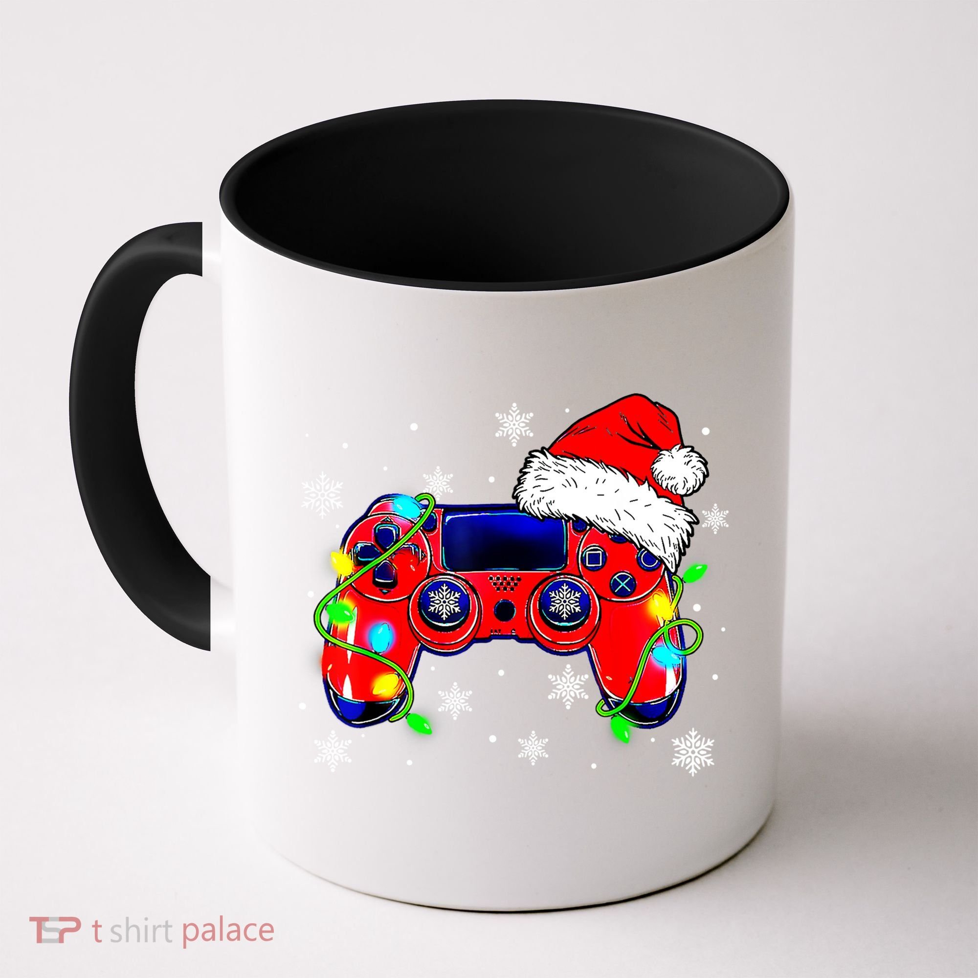 Video Game Controller Christmas Santa Hat Gamer Cute Gift Coffee Mug