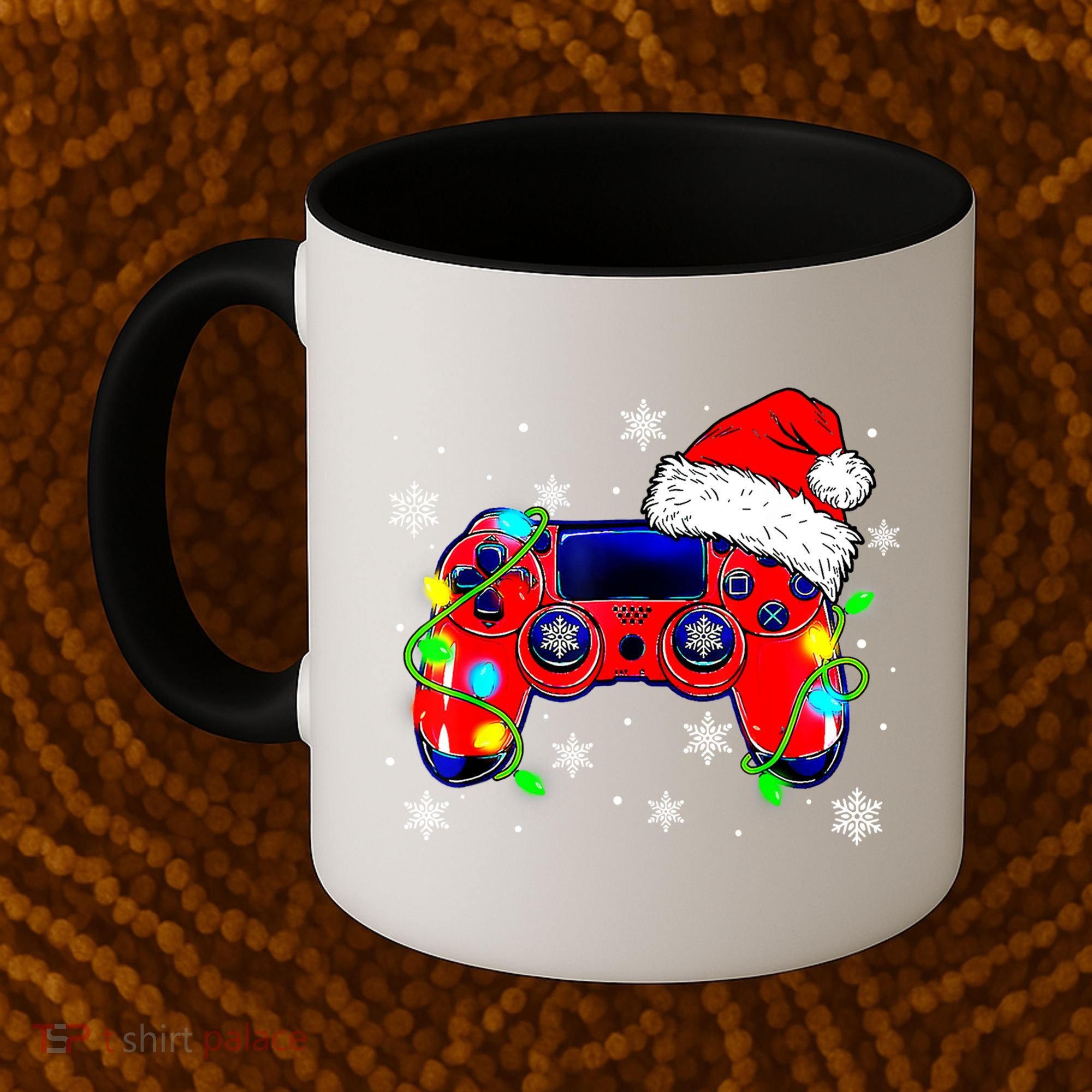 Video Game Controller Christmas Santa Hat Gamer Cute Gift Coffee Mug