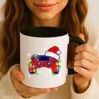 Video Game Controller Christmas Santa Hat Gamer Cute Gift Coffee Mug thumb 3