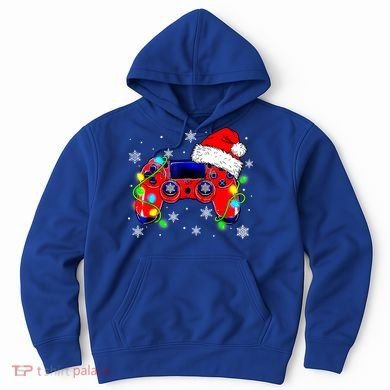 Video Game Controller Christmas Santa Hat Gamer Cute Gift Hoodie
