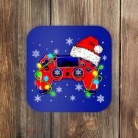 Video Game Controller Christmas Santa Hat Gamer Cute Gift Coaster thumb 0