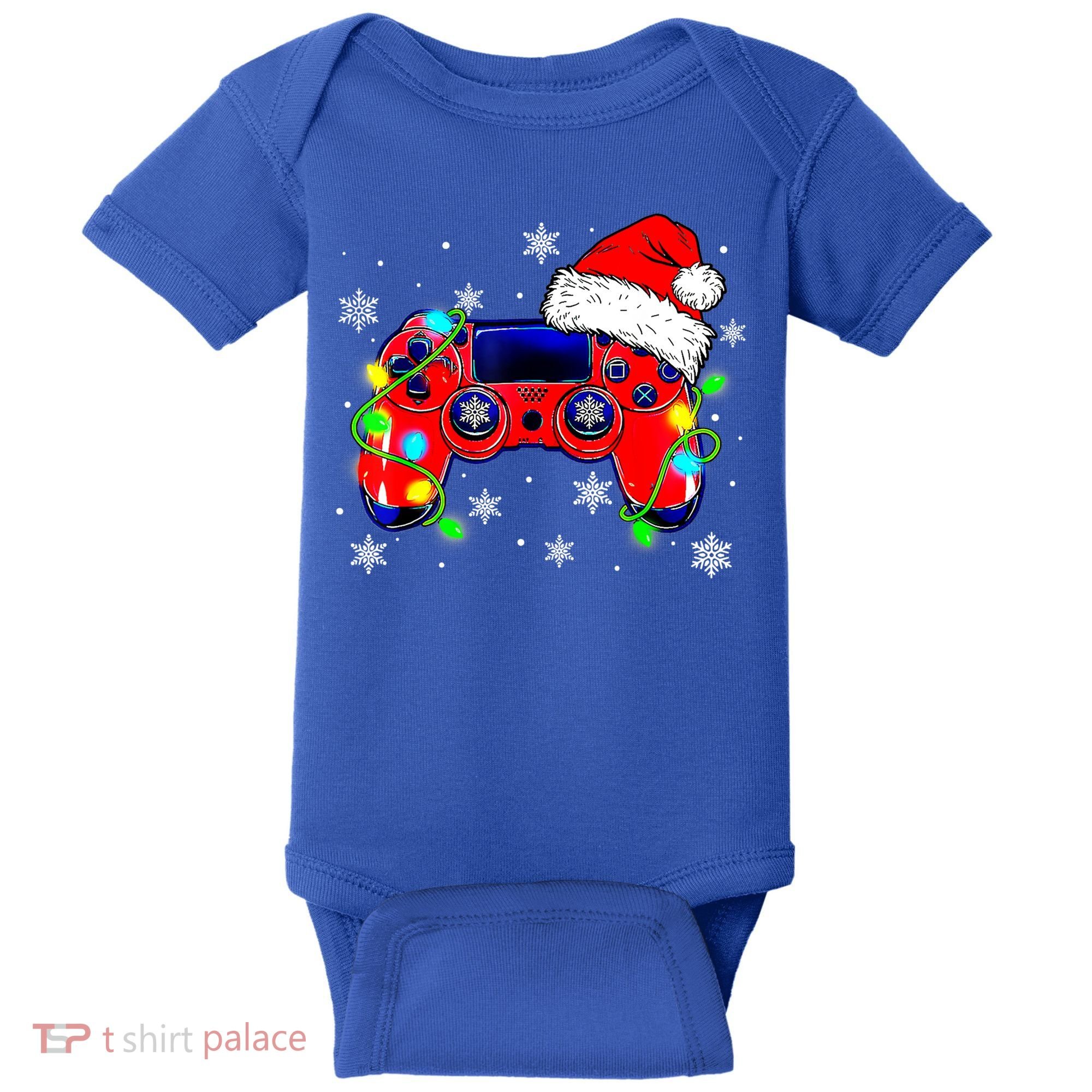 Video Game Controller Christmas Santa Hat Gamer Cute Gift Baby Bodysuit