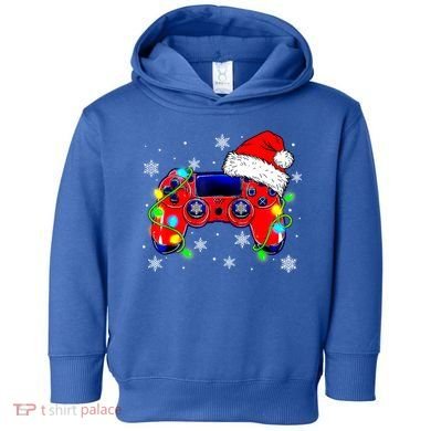 Video Game Controller Christmas Santa Hat Gamer Cute Gift Toddler Hoodie
