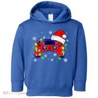 Video Game Controller Christmas Santa Hat Gamer Cute Gift Toddler Hoodie thumb 0