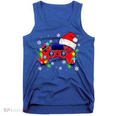 Video Game Controller Christmas Santa Hat Gamer Cute Gift Tank Top