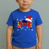 Video Game Controller Christmas Santa Hat Gamer Cute Gift Toddler T-Shirt thumb 2