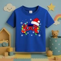 Video Game Controller Christmas Santa Hat Gamer Cute Gift Toddler T-Shirt thumb 3