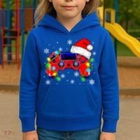 Video Game Controller Christmas Santa Hat Gamer Cute Gift Kids Hoodie thumb 3