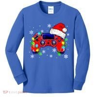 Video Game Controller Christmas Santa Hat Gamer Cute Gift Kids Long Sleeve Shirt thumb 0