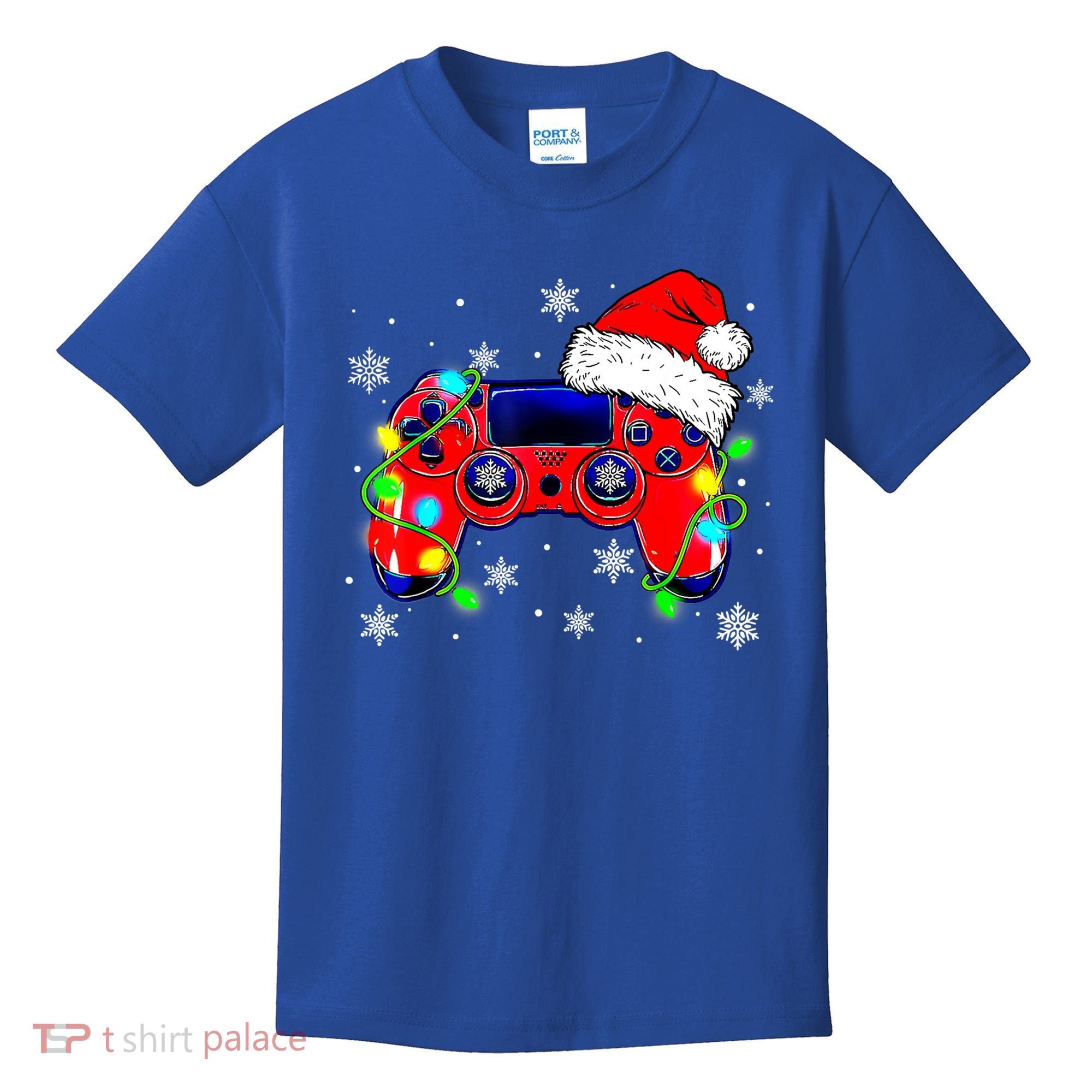 Video Game Controller Christmas Santa Hat Gamer Cute Gift Kids T-Shirt