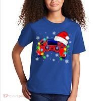 Video Game Controller Christmas Santa Hat Gamer Cute Gift Kids T-Shirt thumb 2