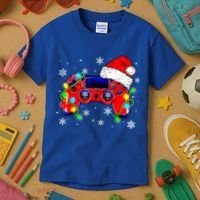 Video Game Controller Christmas Santa Hat Gamer Cute Gift Kids T-Shirt thumb 3