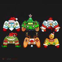 Video Game Controller Christmas Santa Hat Gamer Gift Backpack thumb 2