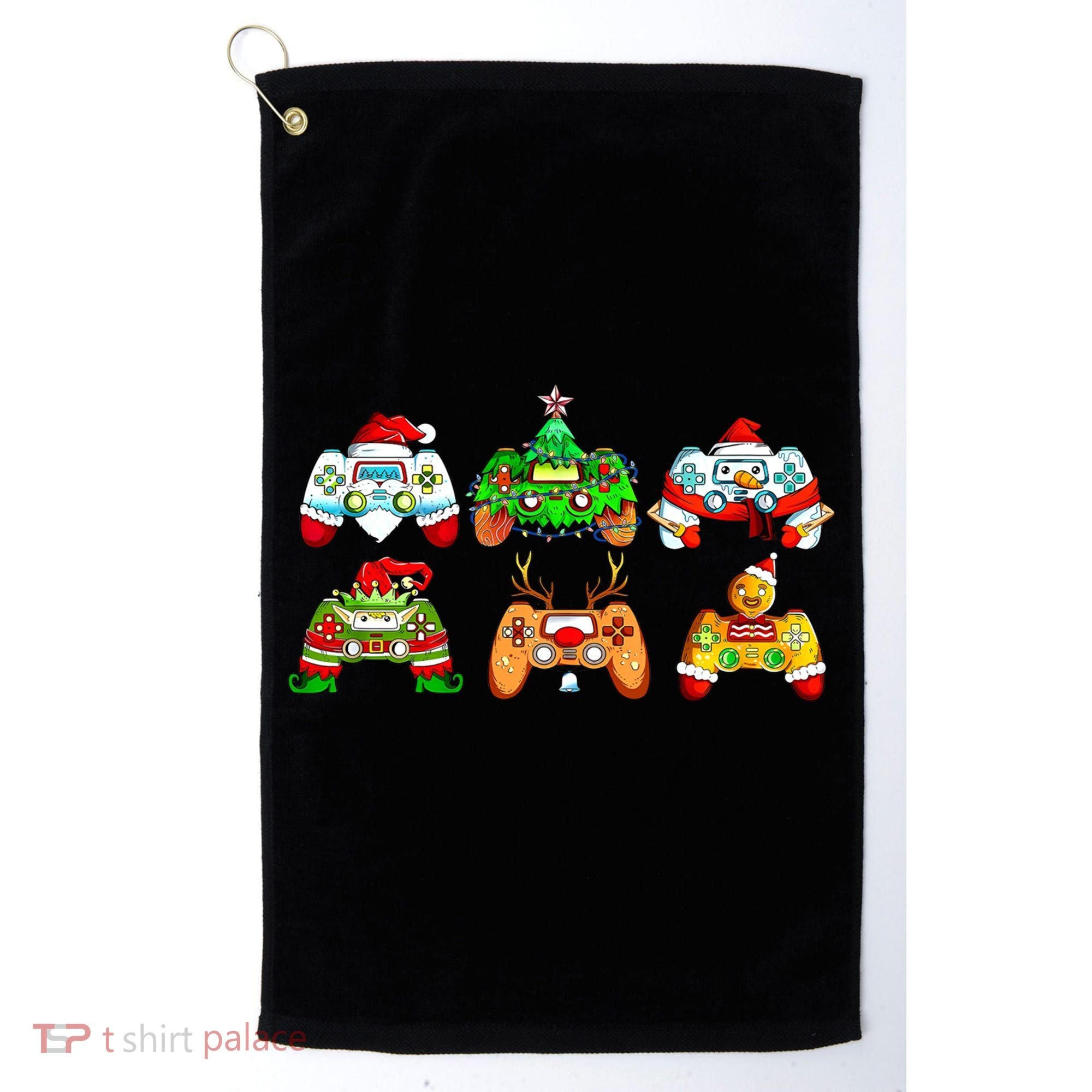 Video Game Controller Christmas Santa Hat Gamer Gift Golf Towel