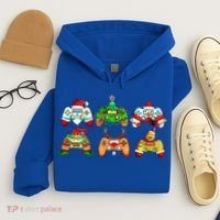 Video Game Controller Christmas Santa Hat Gamer Gift Hoodie thumb 4