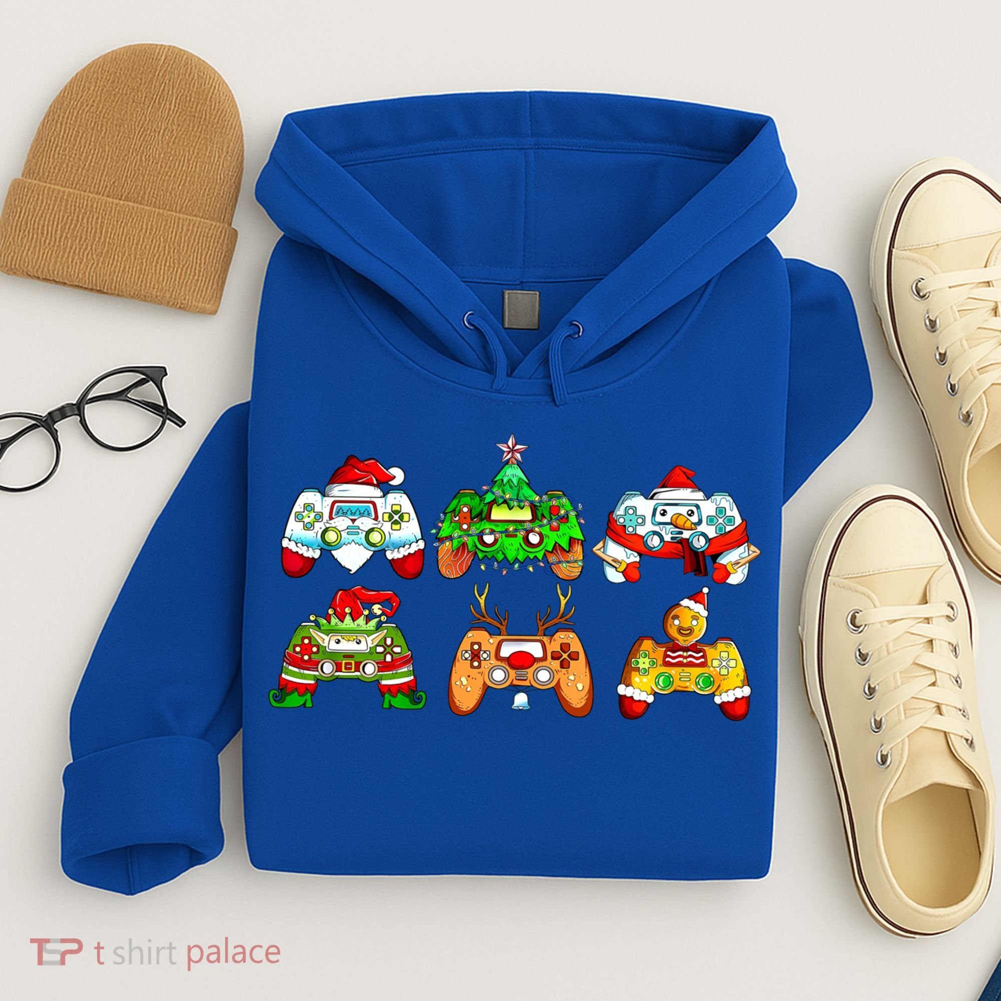 Video Game Controller Christmas Santa Hat Gamer Gift Hoodie