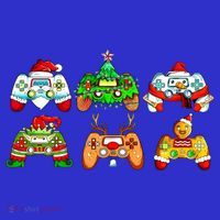 Video Game Controller Christmas Santa Hat Gamer Gift Hoodie thumb 7