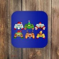 Video Game Controller Christmas Santa Hat Gamer Gift Coaster thumb 0