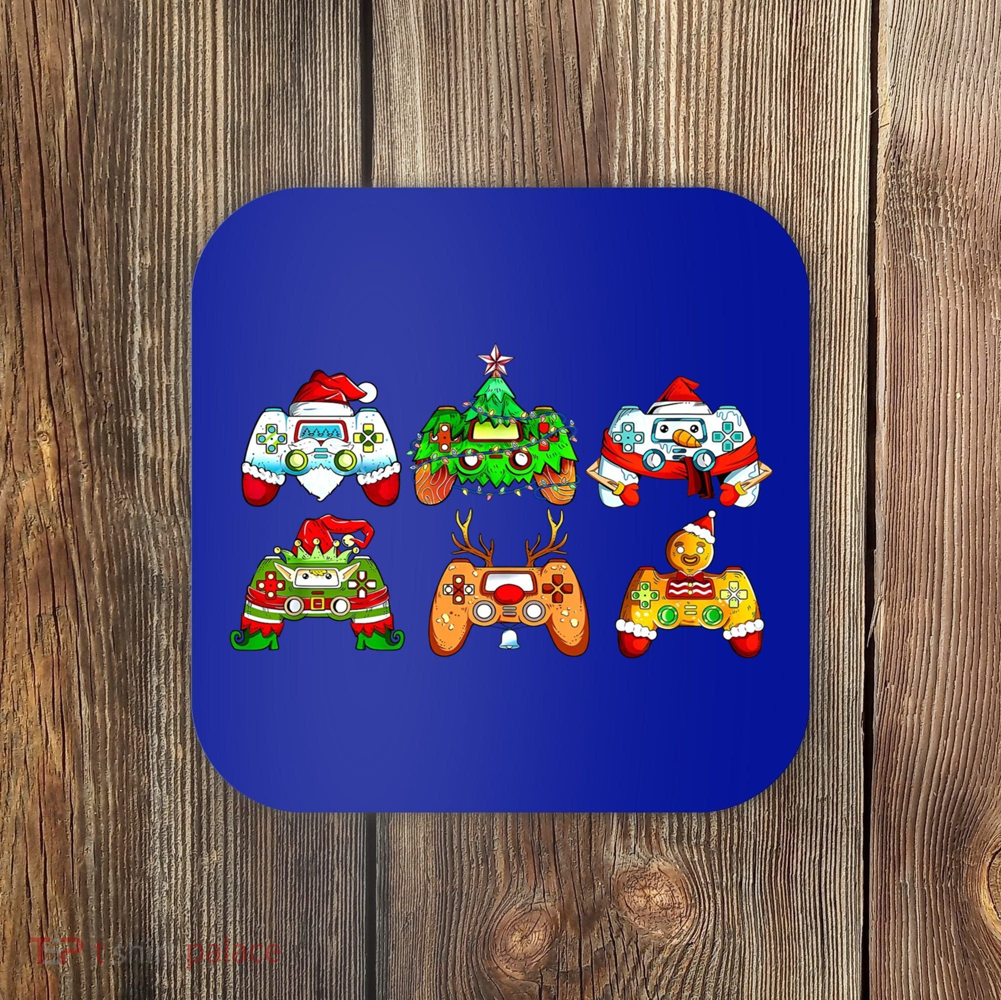 Video Game Controller Christmas Santa Hat Gamer Gift Coaster