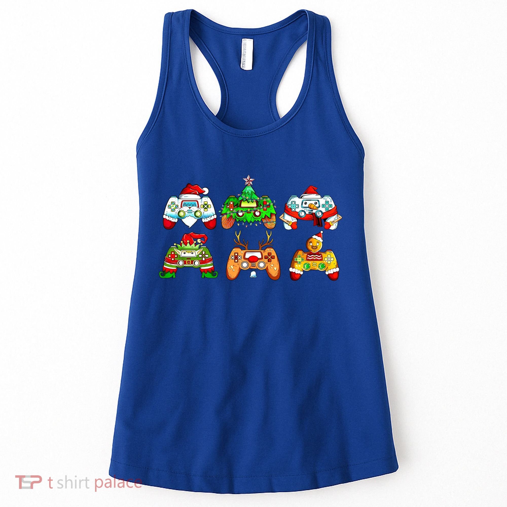 Video Game Controller Christmas Santa Hat Gamer Gift Women's Tank Top