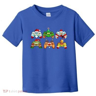 Video Game Controller Christmas Santa Hat Gamer Gift Toddler T-Shirt