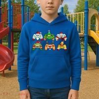 Video Game Controller Christmas Santa Hat Gamer Gift Kids Hoodie thumb 2