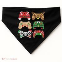 Video Game Controller Christmas Santa Hat Gamer Boys  USA-Made Doggie Bandana thumb 0