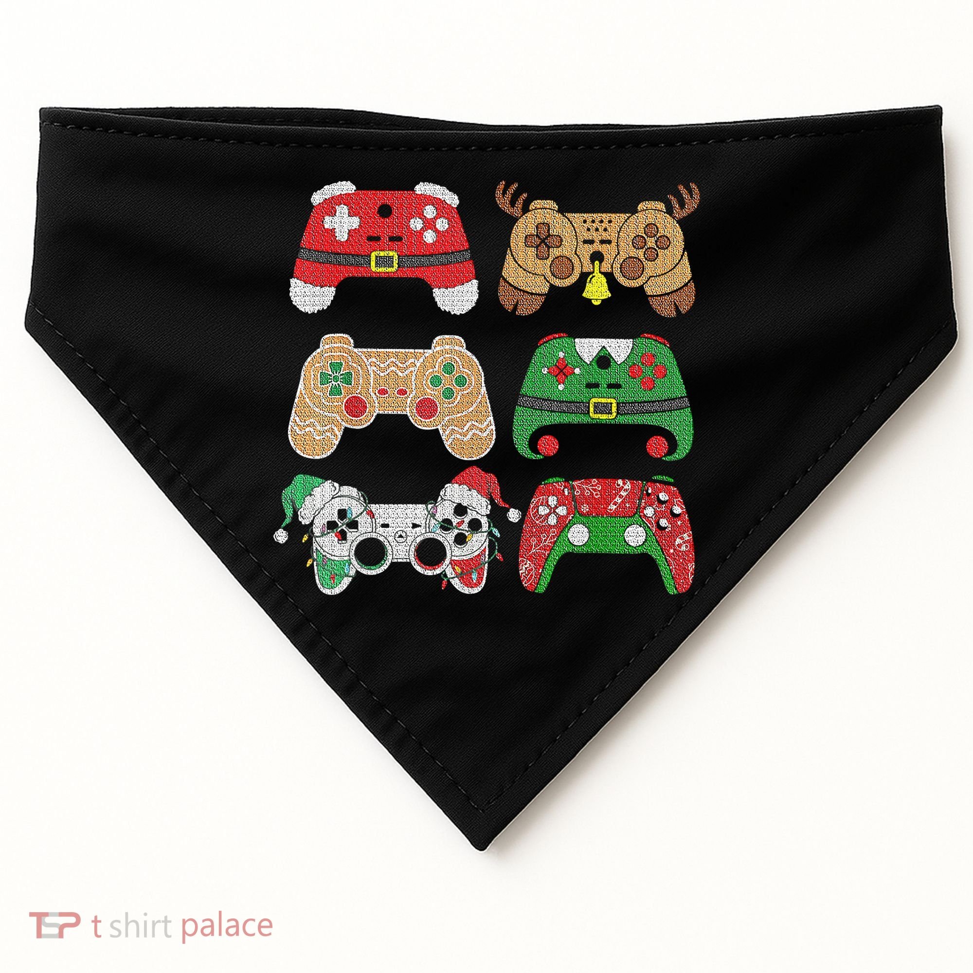 Video Game Controller Christmas Santa Hat Gamer Boys  USA-Made Doggie Bandana