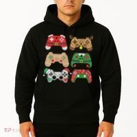 Video Game Controller Christmas Santa Hat Gamer Boys  Hoodie thumb 2