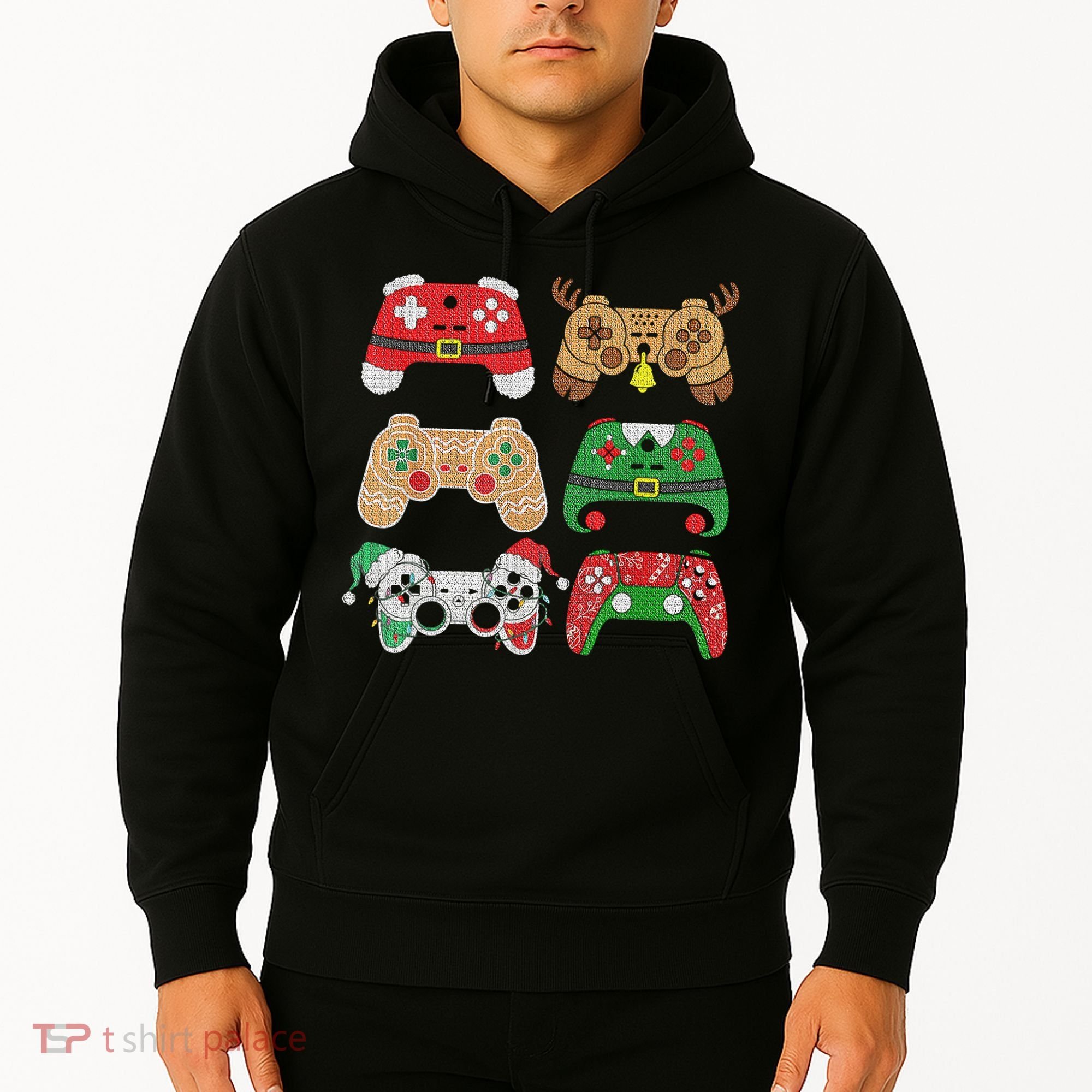 Video Game Controller Christmas Santa Hat Gamer Boys  Hoodie