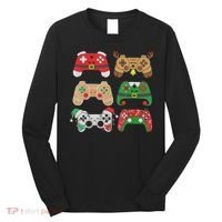Video Game Controller Christmas Santa Hat Gamer Boys  Long Sleeve Shirt thumb 0