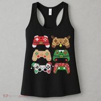 Video Game Controller Christmas Santa Hat Gamer Boys  Women's Tank Top thumb 3