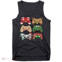 Video Game Controller Christmas Santa Hat Gamer Boys  Tank Top thumb 0